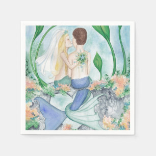 Camille Grimshaw I Do Sjöjungfru Bröllop Napkins Pappersservett