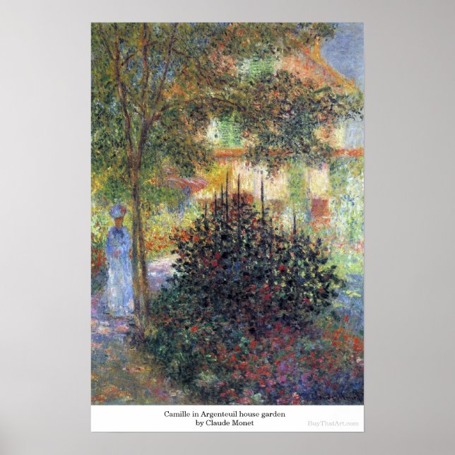 Camille i Argenteuils trädgård Claude Monet Poster (Framsidan)