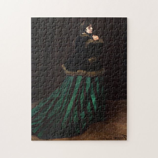 Camille i Grönt Dress Monet Fine Art Pussel (Vertikal)