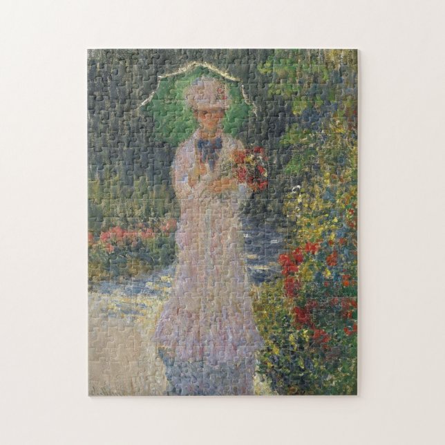Camille med Grönt Parasol Monet Fine Art Pussel (Vertikal)