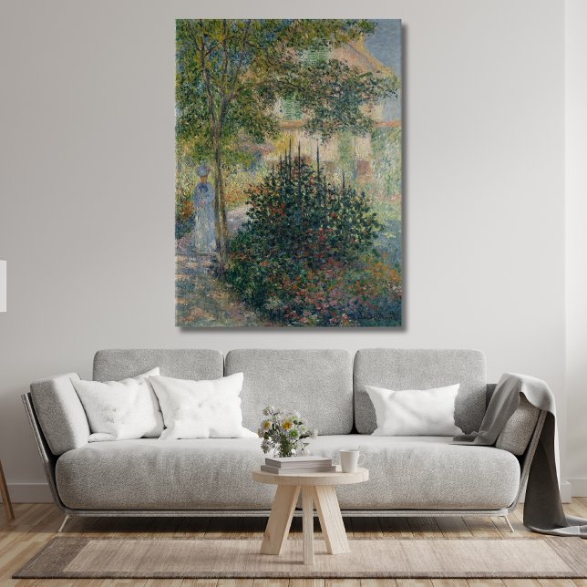 Camille Monet i Garden Argenteuil Canvastryck (Skapare uppladdad)