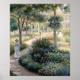 Camille Monet i Garden i Argentina Poster