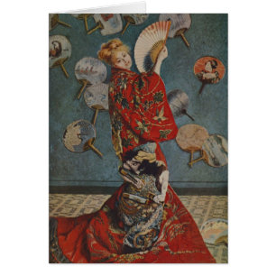 Camille Monet i japansk dräkt av Claude Monet Hälsningskort