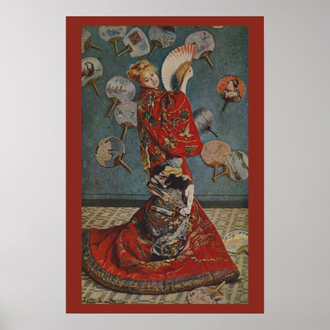 Camille Monet i japansk kostym av Claude Monet Poster (Framsidan)