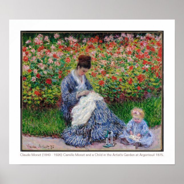 Camille Monet och Child 1875 Fine Art Poster (Framsidan)