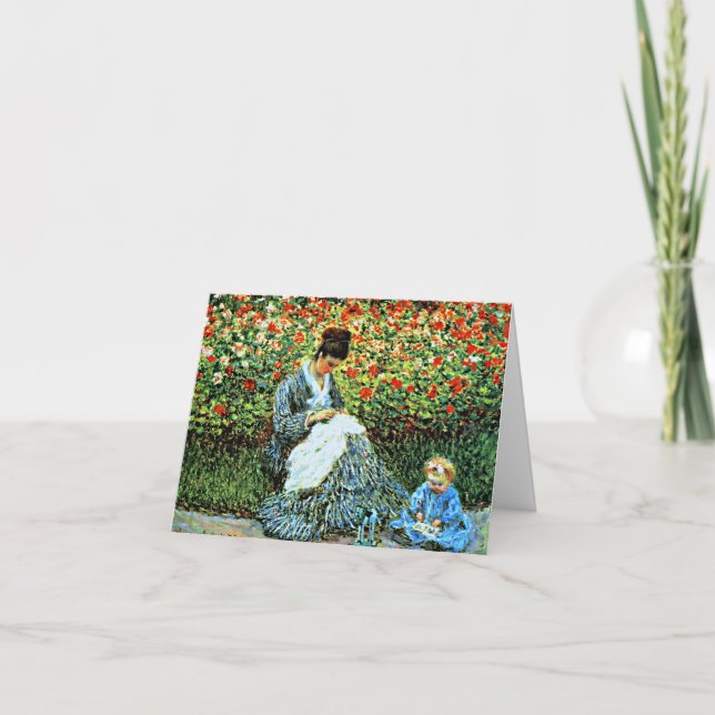 Camille Monet och Child in Artist's Garden Kort (Framsida)