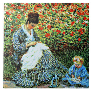 Camille Monet och Child Kakelplatta