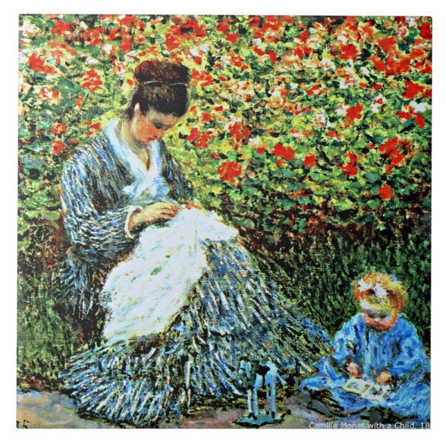 Camille Monet och Child Kakelplatta (Framsidan)