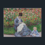 Camille Monet och ett barn av Claude Monet Postcar Vykort<br><div class="desc">Fullt namn:  Camille Monet och ett barn i konstnärens Garden Argenteuil</div>