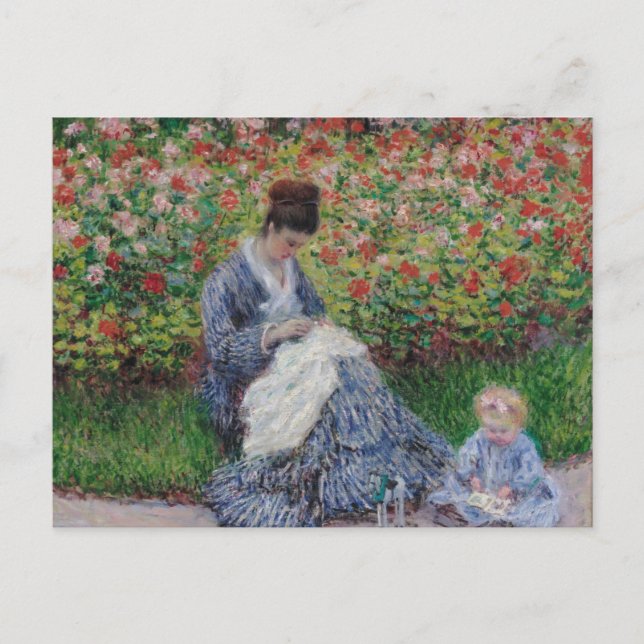 Camille Monet och ett barn av Claude Monet Postcar Vykort (Framsida)