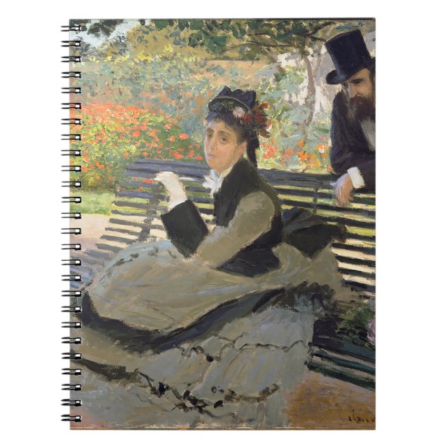 Camille Monet på en Bench Claude Monet Anteckningsbok (Framsidan)