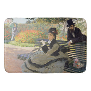 Camille Monet på en Bench Claude Monet Badrumsmatta