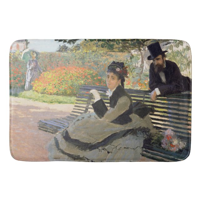Camille Monet på en Bench Claude Monet Badrumsmatta (Framsidan)