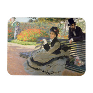 Camille Monet på en Bench Claude Monet Magnet