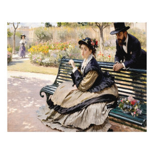 Camille Monet på en Garden Bench Fototryck
