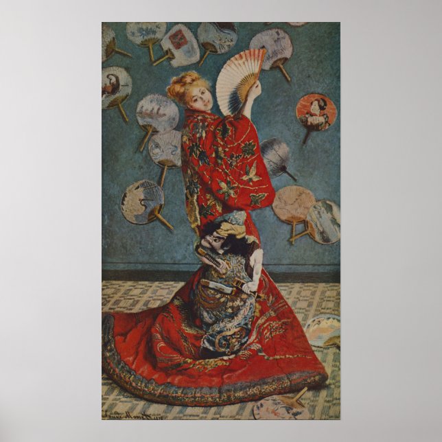 Camille Monet på japanska Costume av Claude Monet Poster (Framsidan)