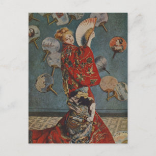 Camille Monet på japanska Costume av Claude Monet Vykort