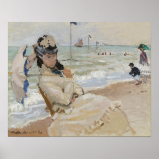 Camille på stranden i Trouville (1870) Poster