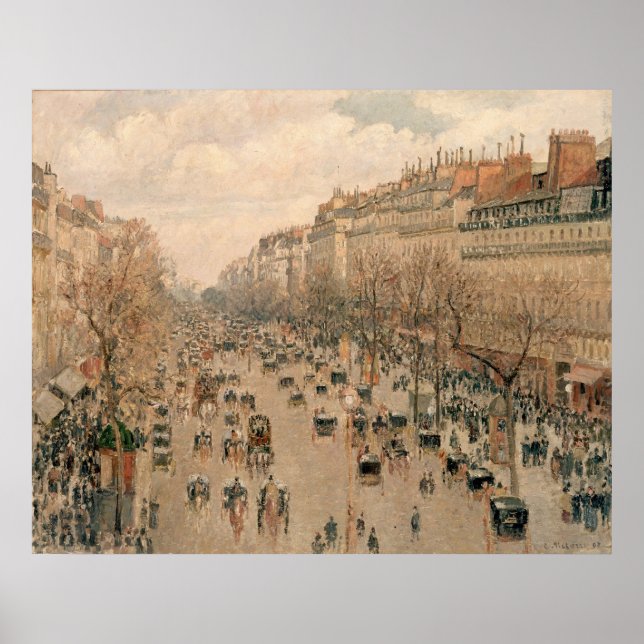 Camille Pissaro - Boulevard Monmartre Paris 1897 Poster (Framsidan)