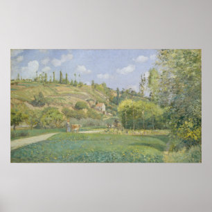 Camille Pissarro A Cowherd i Valhermeil, Auvers Poster