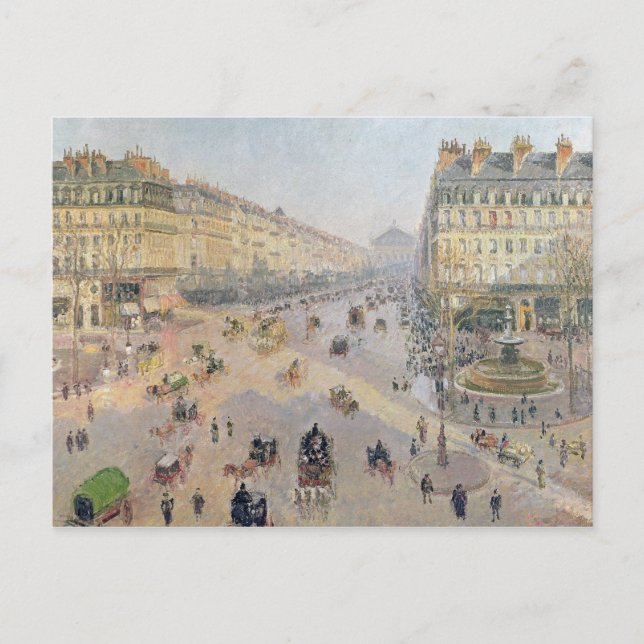 Camille Pissarro | Avenue de L'Opera, Paris Vykort (Framsida)