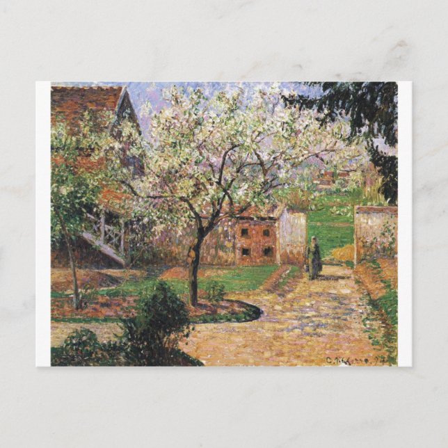 Camille Pissarro - Blommar Plum Träd 1894 Eragny Vykort (Framsida)