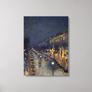 Camille Pissarro Boulevard Montmartre i natt Canvastryck