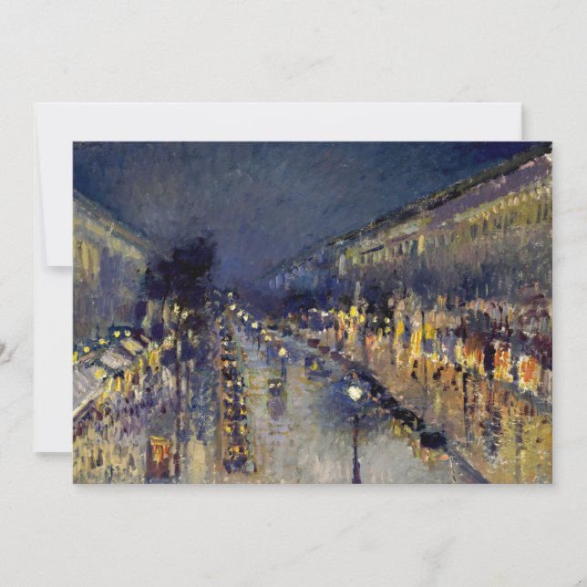 Camille Pissarro - Boulevard Montmartre i natt Inbjudningar (Framsida)