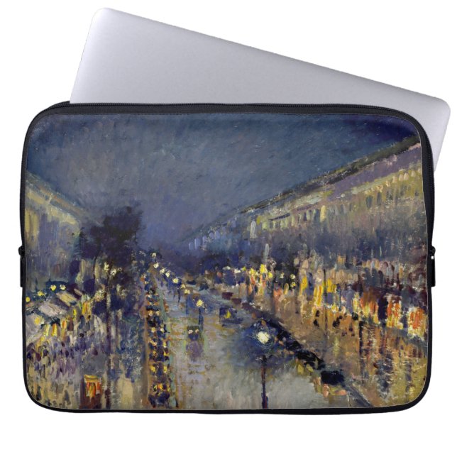 Camille Pissarro - Boulevard Montmartre i natt Laptop Fodral (Framsidan)