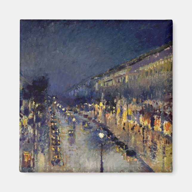 Camille Pissarro - Boulevard Montmartre i natt Magnet (Framsidan)