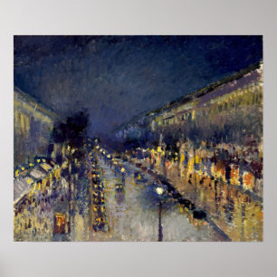 Camille Pissarro - Boulevard Montmartre i natt Poster