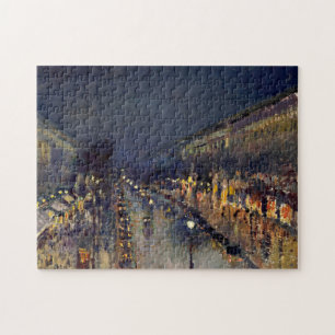 Camille Pissarro Boulevard Montmartre i natt Pussel