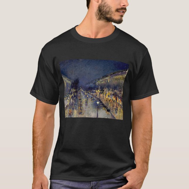 Camille Pissarro - Boulevard Montmartre i natt T Shirt (Framsida)
