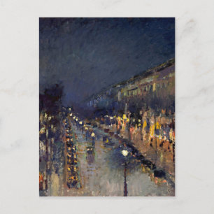 Camille Pissarro Boulevard Montmartre i natt Vykort
