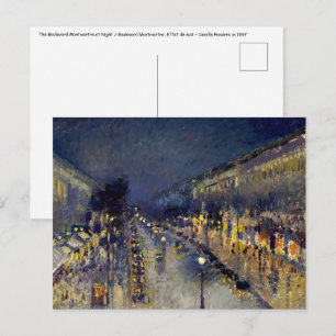 Camille Pissarro - Boulevard Montmartre i natt Vykort