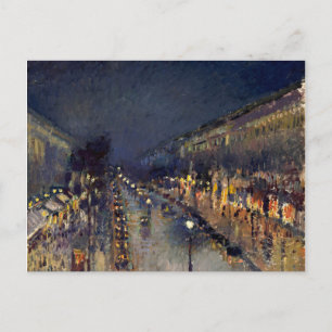 Camille Pissarro Boulevard Montmartre i natt Vykort