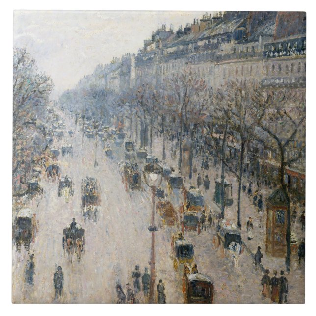 Camille Pissarro - Boulevard Montmartre Kakelplatta (Framsidan)
