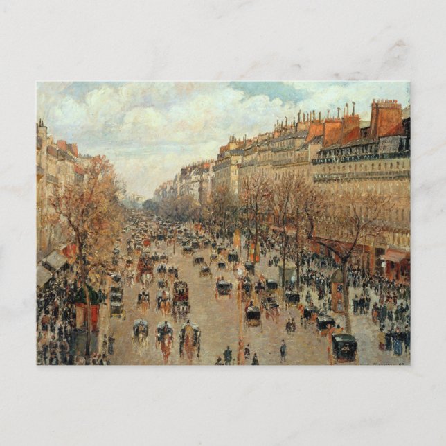 Camille Pissarro Boulevard Montmartre-målning Vykort (Framsida)