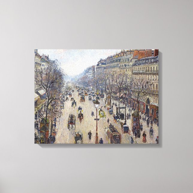 Camille Pissarro - Boulevard Montmartre, morgon Canvastryck (Framsida)