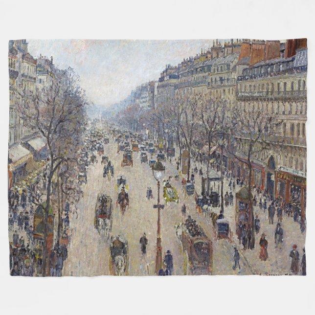 Camille Pissarro - Boulevard Montmartre, morgon Fleecefilt (Framsidan (Horisontell))