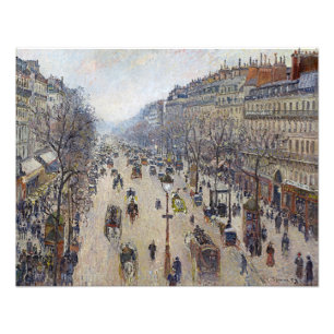 Camille Pissarro - Boulevard Montmartre, morgon Fototryck