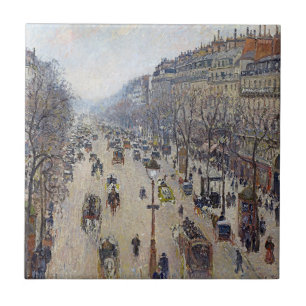 Camille Pissarro - Boulevard Montmartre, morgon Kakelplatta
