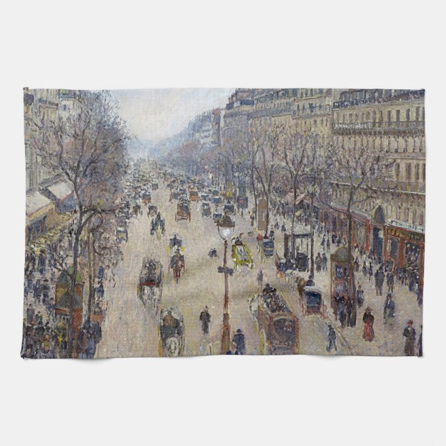 Camille Pissarro - Boulevard Montmartre, morgon Kökshandduk (Horisontell)