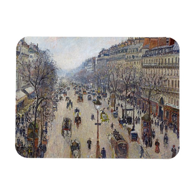Camille Pissarro - Boulevard Montmartre, morgon Magnet (Horisontell)