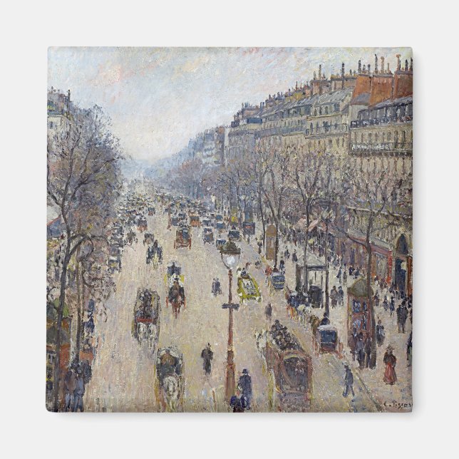 Camille Pissarro - Boulevard Montmartre, morgon Magnet (Framsidan)