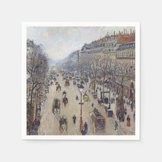 Camille Pissarro - Boulevard Montmartre, morgon Pappersservett (Framsidan)