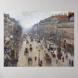 Camille Pissarro - Boulevard Montmartre, morgon Poster