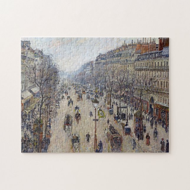 Camille Pissarro - Boulevard Montmartre, morgon Pussel (Horisontell)