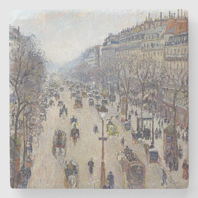 Camille Pissarro - Boulevard Montmartre, morgon Stenunderlägg (Framsidan)