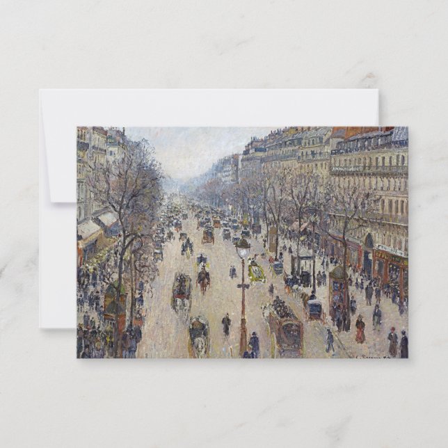 Camille Pissarro - Boulevard Montmartre, morgon Tack Kort (Framsida)